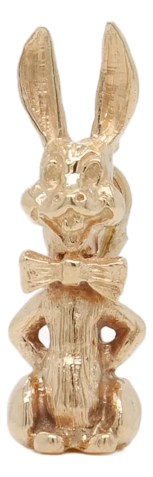 Vintage 10k Gold Buggy's Bunny or Harvey the Rabbit With Bowtie Charm
