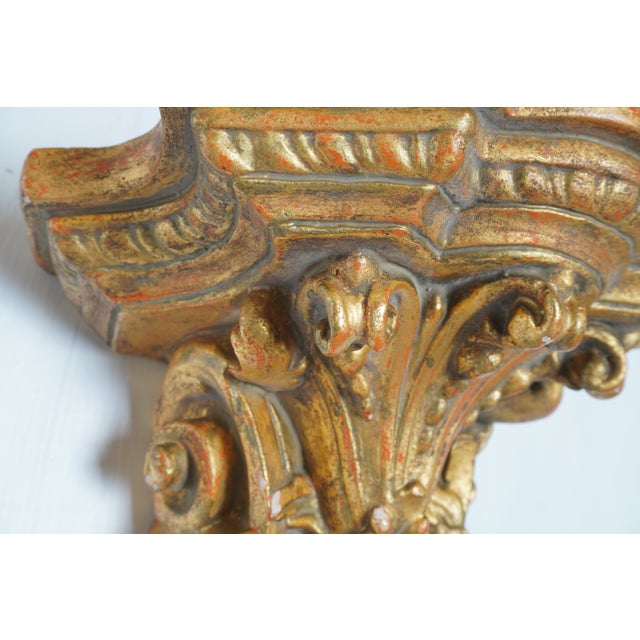 Wood Vintage Italian Rococo Gilt Wall Shelf For Sale - Image 7 of 8