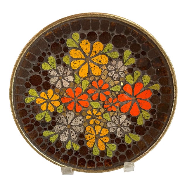 Vintage Original Mosaic Plate by Wilma Brown of California For Sale