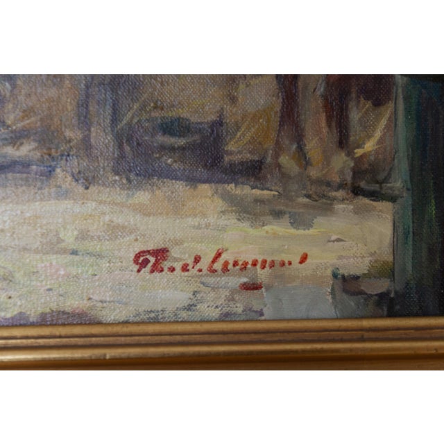 Th. De Leeuw, Stable with Horses, 1920s, Oil Painting on Canvas, Framed For Sale - Image 11 of 18
