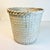 Mid-Century Boho Chic Coastal White Washed Almond Painted Wicker Wastebasket. For Sale - Image 6 of 11