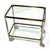 Chrome Mid 20th Century Brass and Chrome Serving Cart For Sale - Image 8 of 11