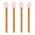Contemporary Pale Pink Amber Beaded Glass Stirring Spoons - Set of 8 For Sale