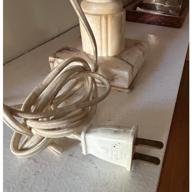 Early 20th Century Antique Italian Carved Alabaster Urn Table Lamp For Sale - Image 5 of 5