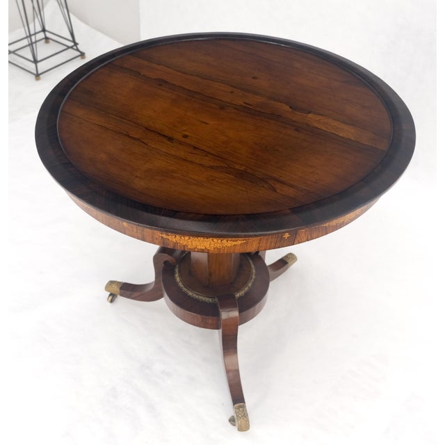 Antique c1880s Round Tripod Base Rosewood Lamp Side Table Stand MINT! For Sale - Image 10 of 12