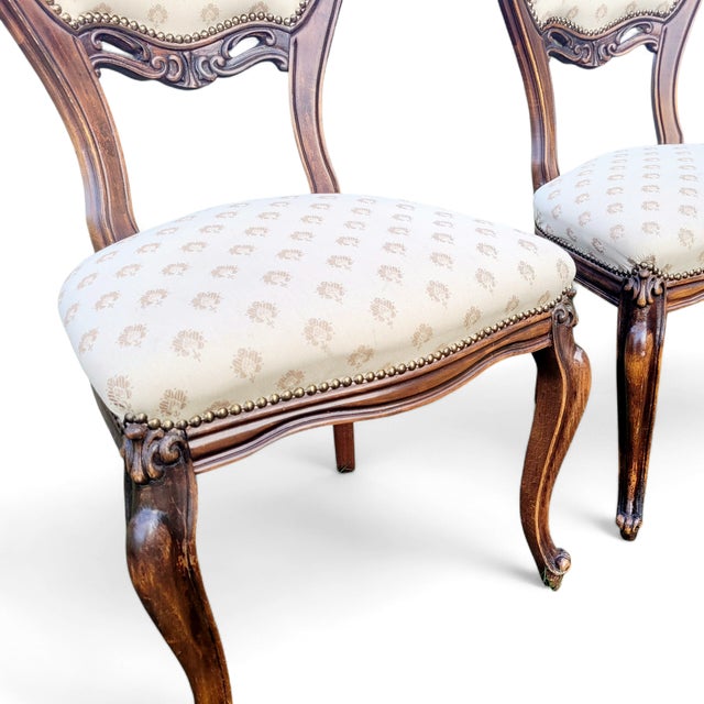 Brown Antique Early 20th Century Louis XVI French Château Dining Room Set in Mahogany Inlaid and Walnut, Set of 5 For Sale - Image 8 of 17