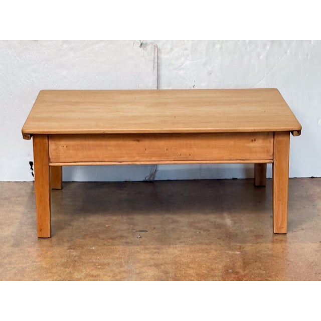 French Rectangular Low or Coffee Table of Pine For Sale In Austin - Image 6 of 12