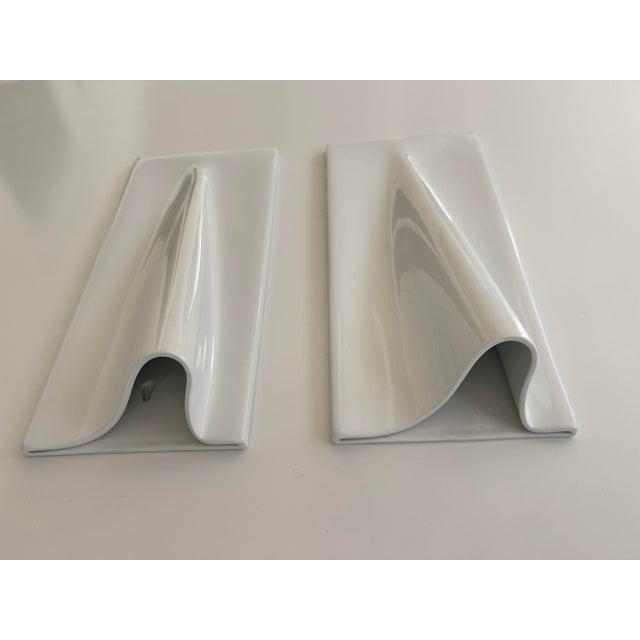 2010s Contemporary White Glossy Wall Vases by Arhaus For Sale - Image 5 of 8