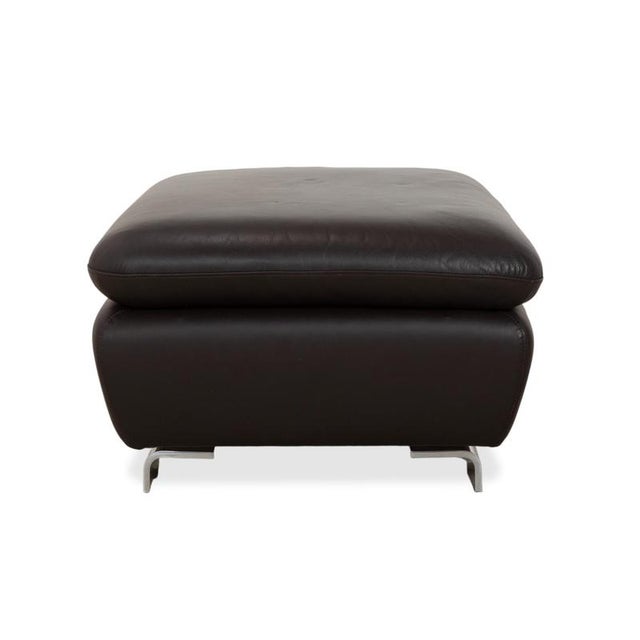 Brown Leather Stool from Willi Schillig For Sale - Image 9 of 12