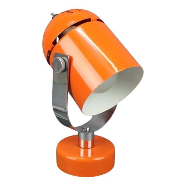 Orange Metal and Chrome Lamp by Stanislav Indra, Former Czechoslovakia, 1970s For Sale