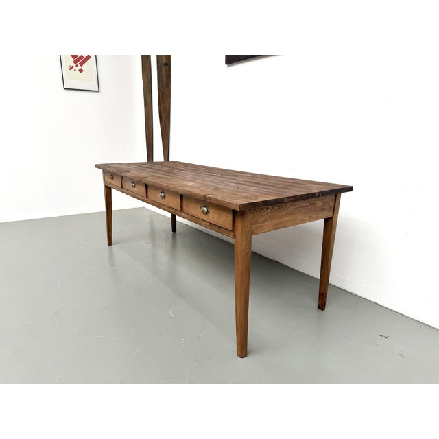 Vintage Farmhouse Table in Beech and Pine, 1950s For Sale - Image 10 of 18