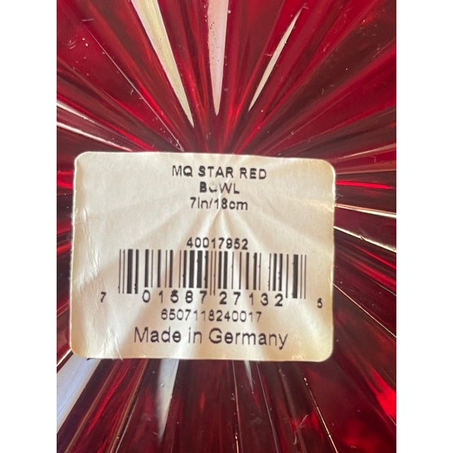 1990s Marquis by Waterford Star Ruby Red Bowl For Sale - Image 5 of 5