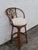 Wood Hollywood Regency Bamboo Rattan Swivel Barstools a Set of Four 6367 For Sale - Image 7 of 18