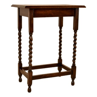 Circa 1900 Edwardian Oak Side Table From England For Sale