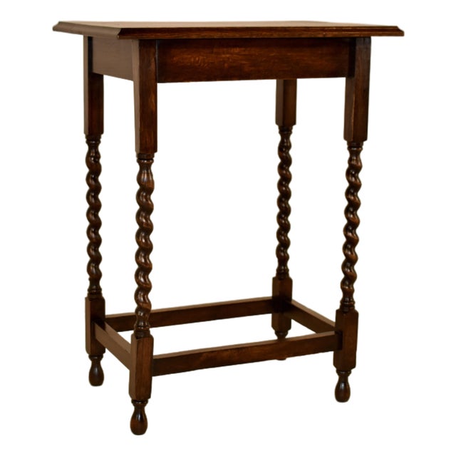 Circa 1900 Edwardian Oak Side Table From England For Sale