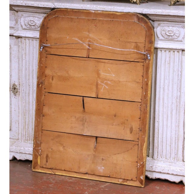 Wood 19th Century French Louis Philippe Giltwood Wall Mirror With Engraved Motifs For Sale - Image 7 of 7