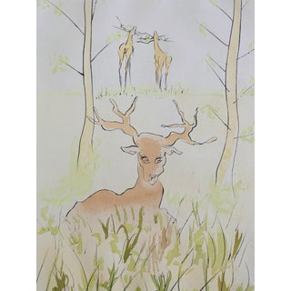 Salvador Dalí­, Salvador Dali, Le Cerf Malade Signed Etching Engraving, Color Lithograph Pochoir For Sale