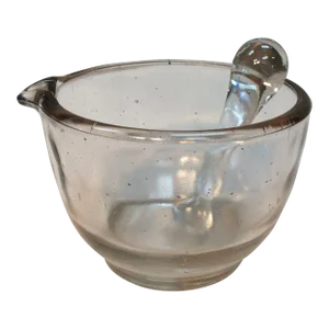 Late 19th Century French Blown Glass Mortar and Pestle