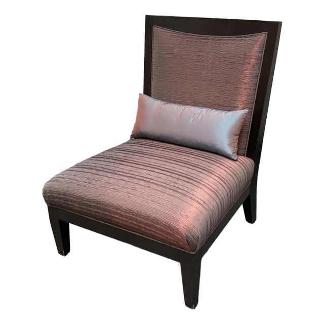 Bright Chair Furniture Lorin Raspberry Red Silk Chair + Lumbar Pillow For Sale