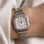 Silver Ladies Michele by Fossil Meggie 29mm Mww33b000001 Mop Diamond Steel Quartz Watch For Sale - Image 8 of 8