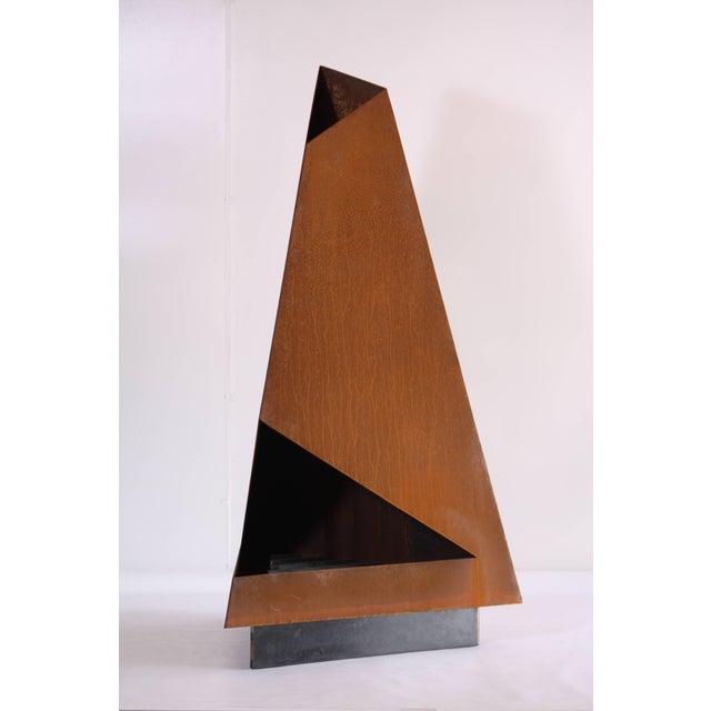Modern Steel Fire Pit Chiminea Outdoor Fireplace For Sale - Image 4 of 14
