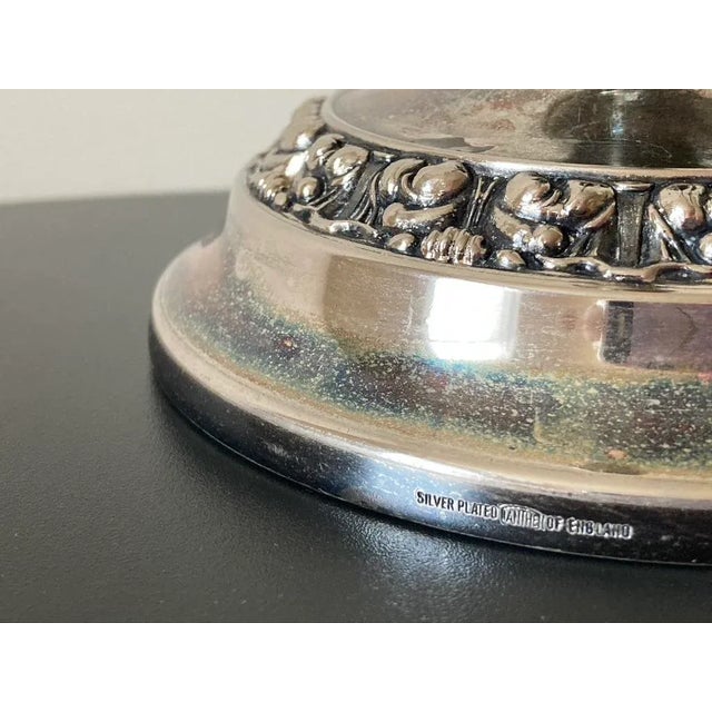 English Georgian Design Silver Plate Tall Candlesticks- A Pair For Sale - Image 11 of 12