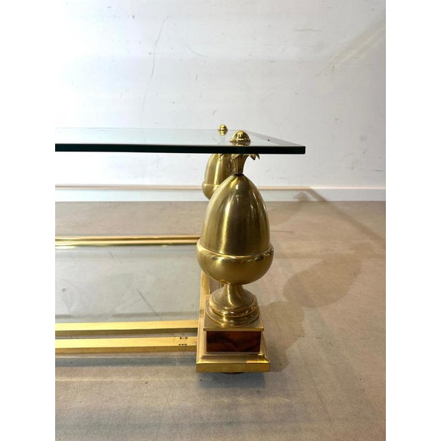 Brass and Glass Coffee Table from Maison Charles For Sale - Image 5 of 6