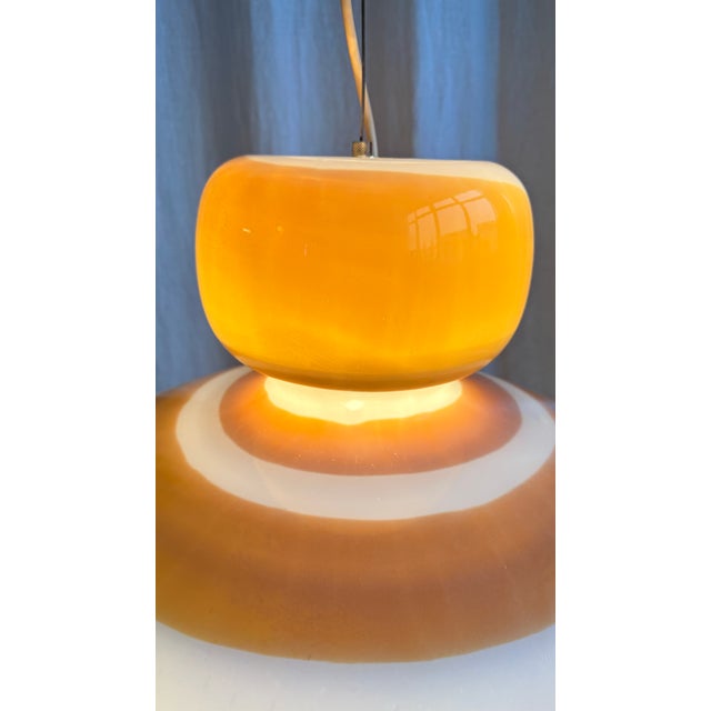 Space Age Caramel Cylinder Murano Glass Pendant, 1960s For Sale - Image 7 of 14