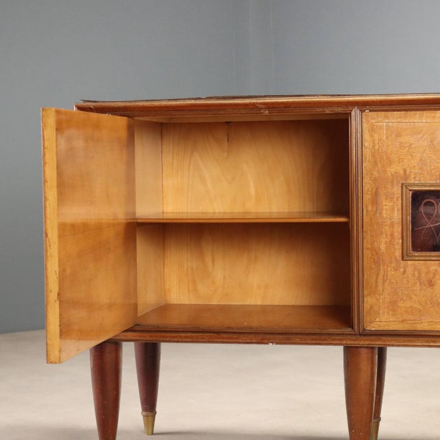 Vintage Sideboard in Burl Wood, 1950s For Sale - Image 6 of 11