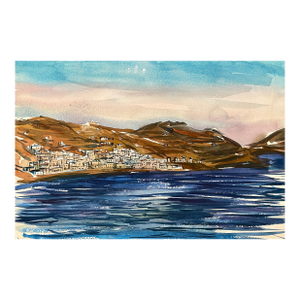 1950s Freda Reiter Port City Watercolor