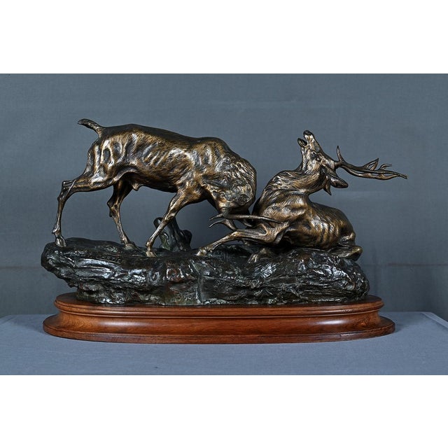 Thomas Cartier, The Stag Fight, Early 20th Century, Bronze For Sale - Image 3 of 18