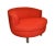Milo Baughman Style Swivel Chair Walnut Base & Red Italian Bouclé Fabric - Pair For Sale In Miami - Image 6 of 13