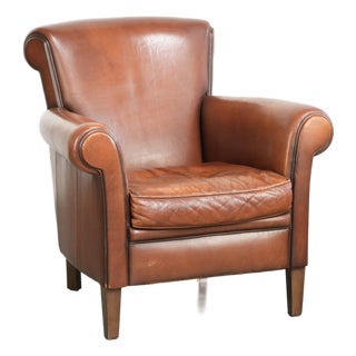 Club Chair in Sheepskin Leather For Sale