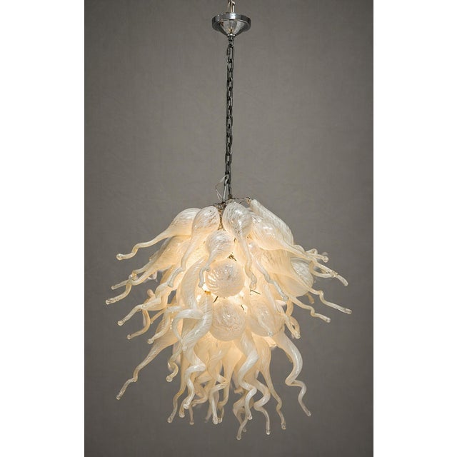 Large Vintage Murano Hand Blown Glass Chandelier, Italian Modern Lighting For Sale - Image 4 of 18