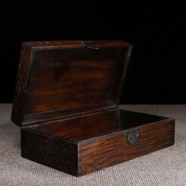 Wood Late 20th Century Wooden Box With Mother-of-Pearl Bird and Floral Inlay For Sale - Image 7 of 9