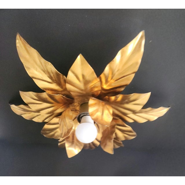 A very rare, large, decorative, and high-quality floral florentine ceiling or wall light set in a floral design, dating...