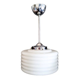 Art Deco Pendant Light in Opaline Glass, 1920s For Sale