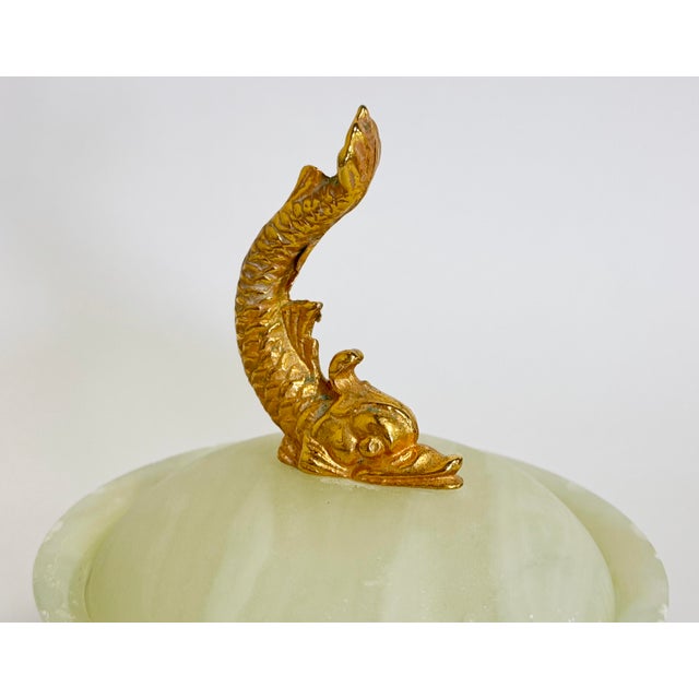 Metal Italian Stone Trinket Dish With Serpent Handle For Sale - Image 7 of 9