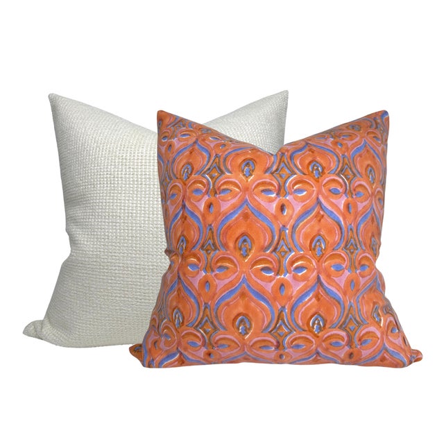 Traditional Khiva Pillow Cover in Red, 20x20 Pillow For Sale - Image 3 of 3