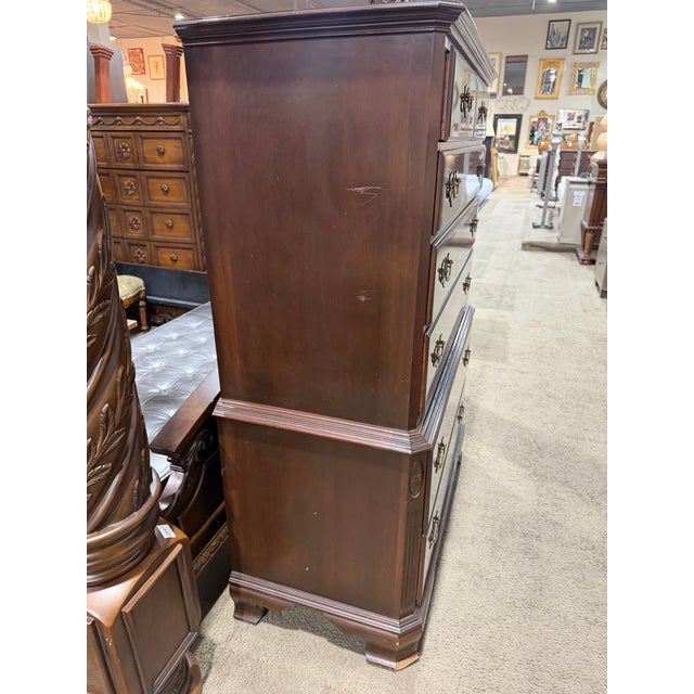 Ethan Allen Ethan Allen Cherry Wood Tall Boy For Sale - Image 4 of 5