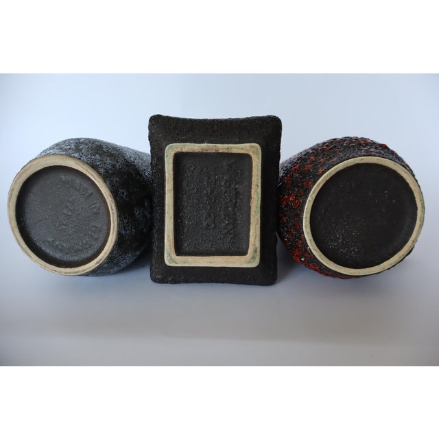 Brown Fohr Lava Ceramic Vase, Set of 3 For Sale - Image 8 of 10