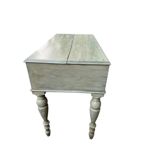 Wood Hekman Green Painted Spinet Writer's Desk For Sale - Image 7 of 11