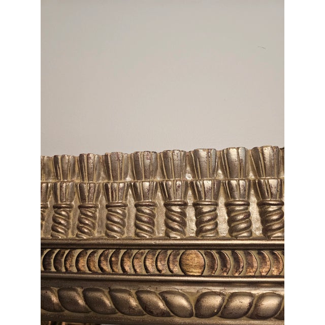 English Substantial Roman Inspired Gilt Wood Composite Mirror With Neoclassical Accents For Sale - Image 3 of 8