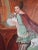 Original Lady & Dog Portrait Painting Bridgerton Style Signed For Sale - Image 4 of 10