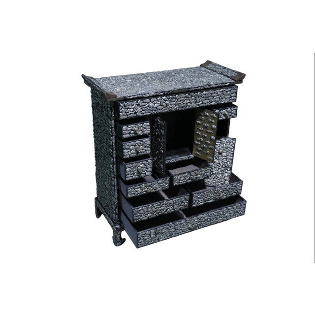 Japanese Rare Antique Japanese Tansu Adorned With Hundreds of Hand Hammered Milagro Charms For Sale - Image 3 of 8