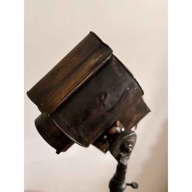 Vintage 1930’s Theatre Spot Light Cast Iron Floor Lamp - Brenkert For Sale In Seattle - Image 6 of 10