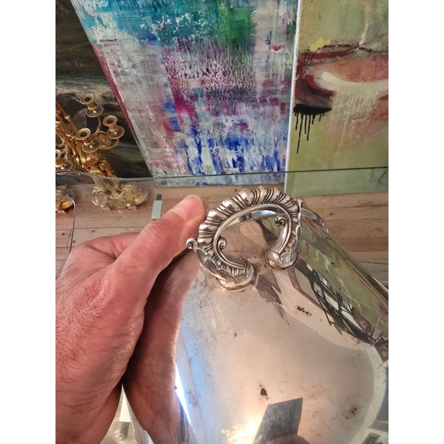 Metal Vintage Mid Century Modern Christofle Style Ice Bucket For Sale - Image 7 of 11