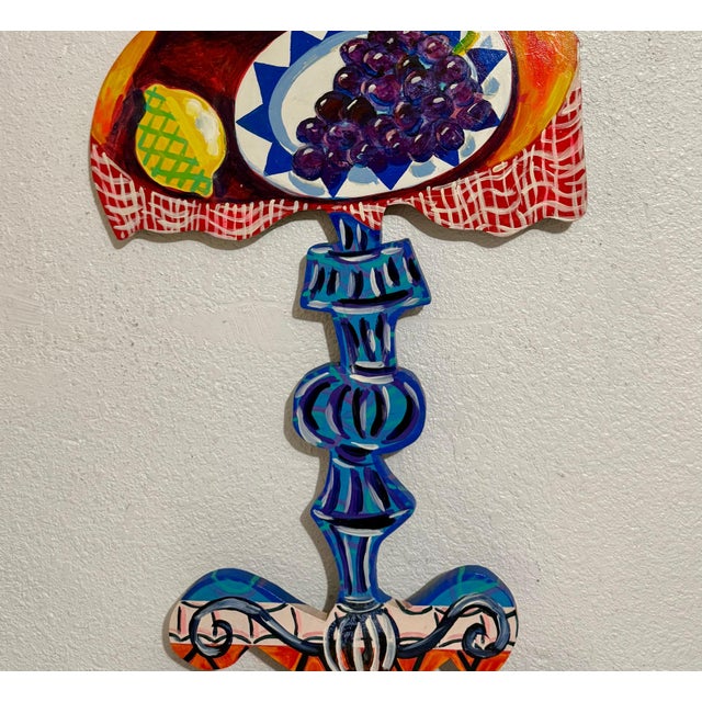 1990s Amanda Watt, Pop Art Painting Carved Wall Sculpture Amanda Watt Breakfast Table Vibrant Color, c.1996 For Sale - Image 5 of 10