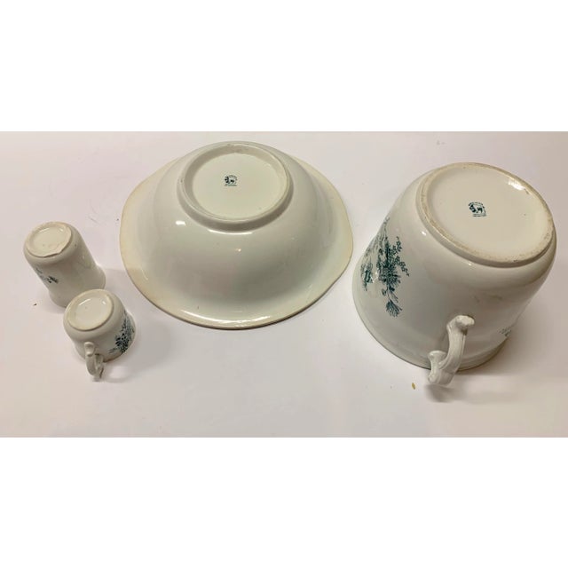 Blue Antique Wash Basin Set - Set of 4 For Sale - Image 8 of 13