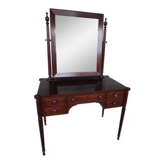 Biggs / Kittenger Sheraton Style Mahogany Vanity & Mirror For Sale